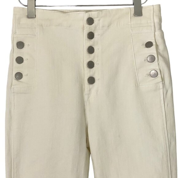 J Brand Natasha Sky High Skinny Jeans Sailor Blanc High Rise Button Fly Size 26 - Picture 3 of 12